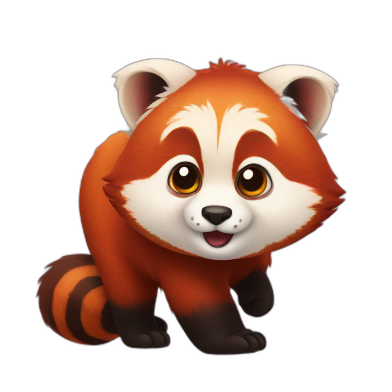 Red panda shaking its tail emoji