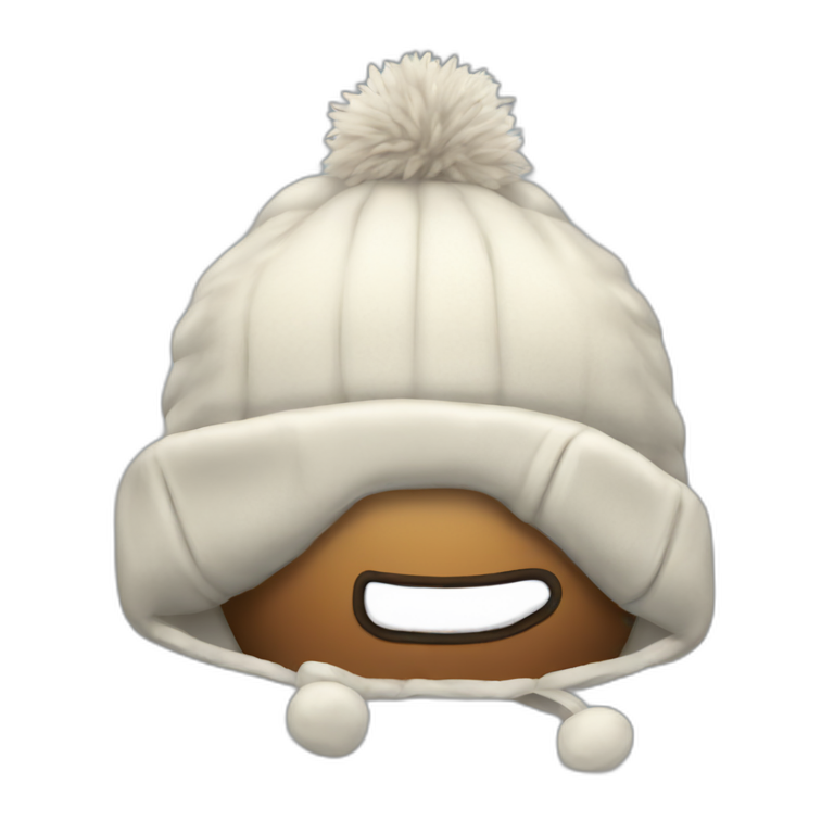 winter hat with ear flaps emoji