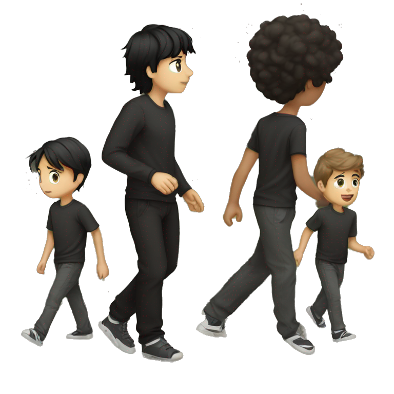 two boys walking together emoji