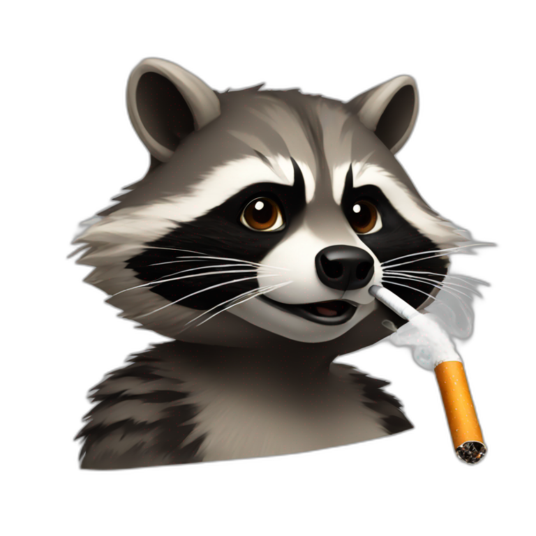 Racoon smoke cigarette emoji