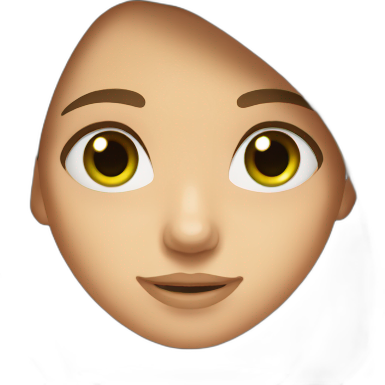 Girl with long Brown hair and green eyes emoji