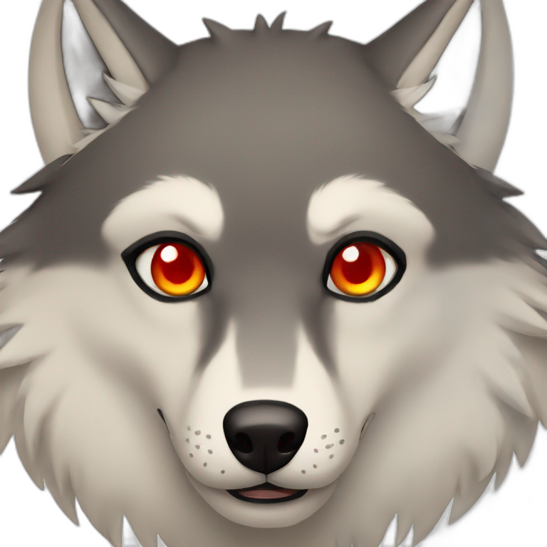 red eyes wolf emoji