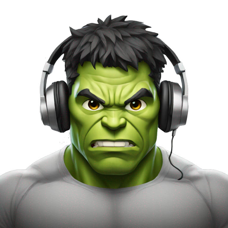 hulk with headphones emoji