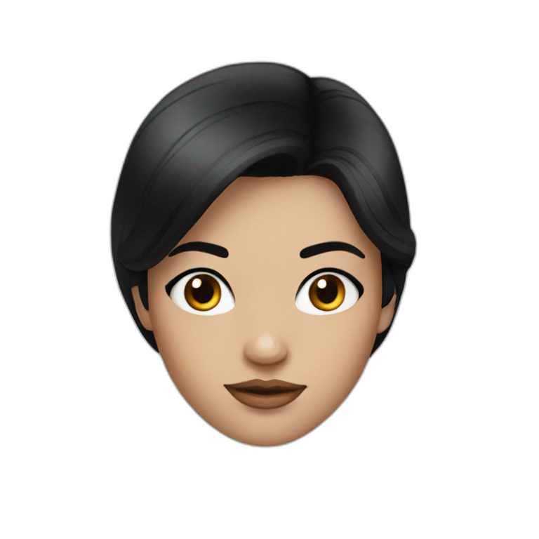 A beautiful girl with black hair and black eyes emoji