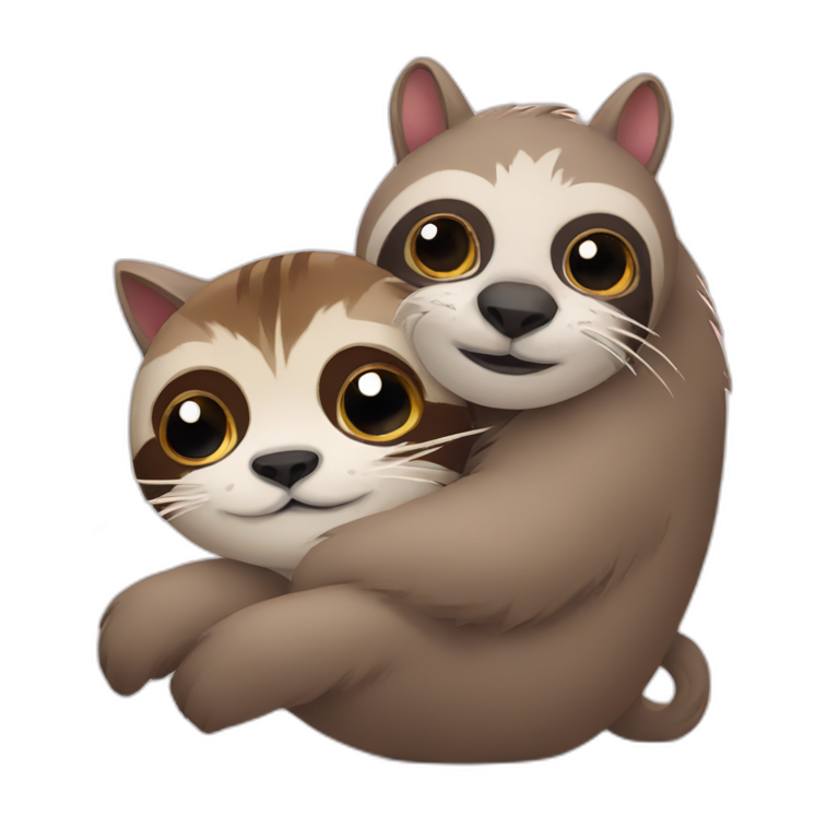 sloth and cat emoji