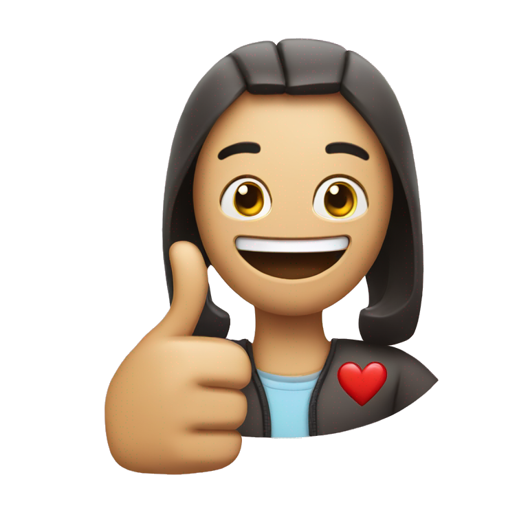 Heart face and thumbs up emoji
