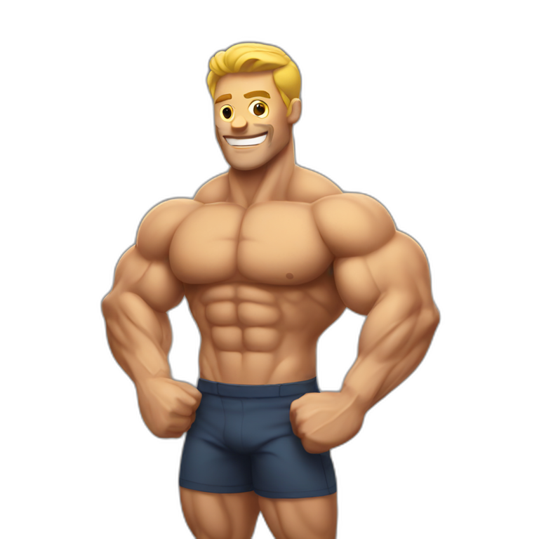 Emoji muscled man showing muscle emoji