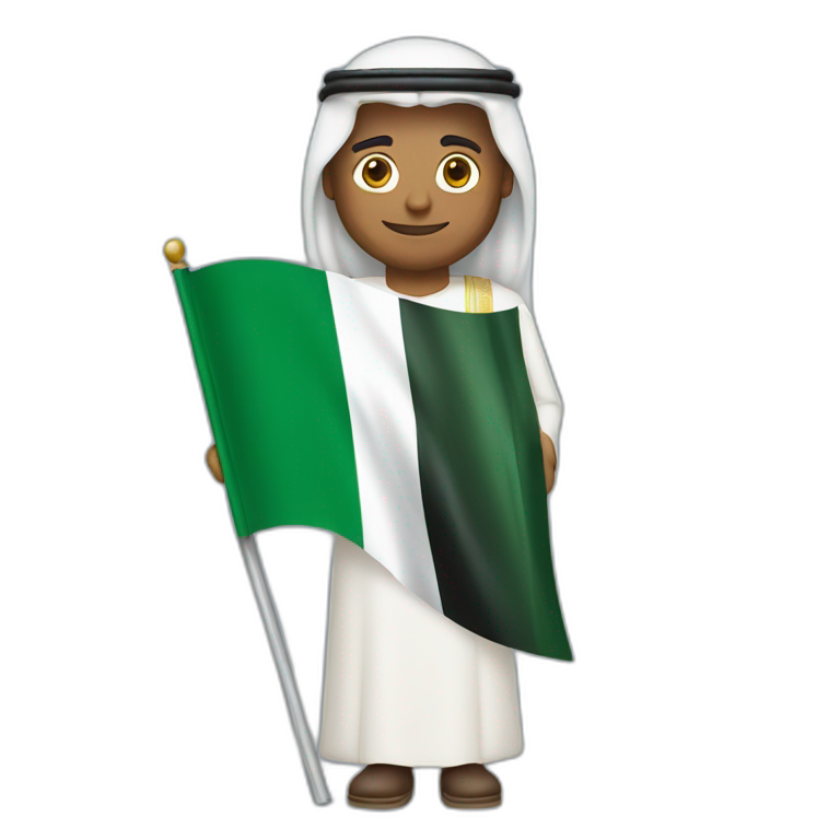 Arabic man holding Saudi Arabia flag emoji