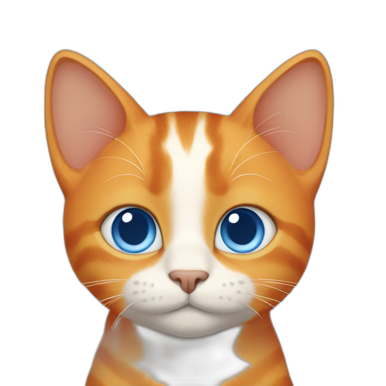 Orange cat with blue eyes emoji