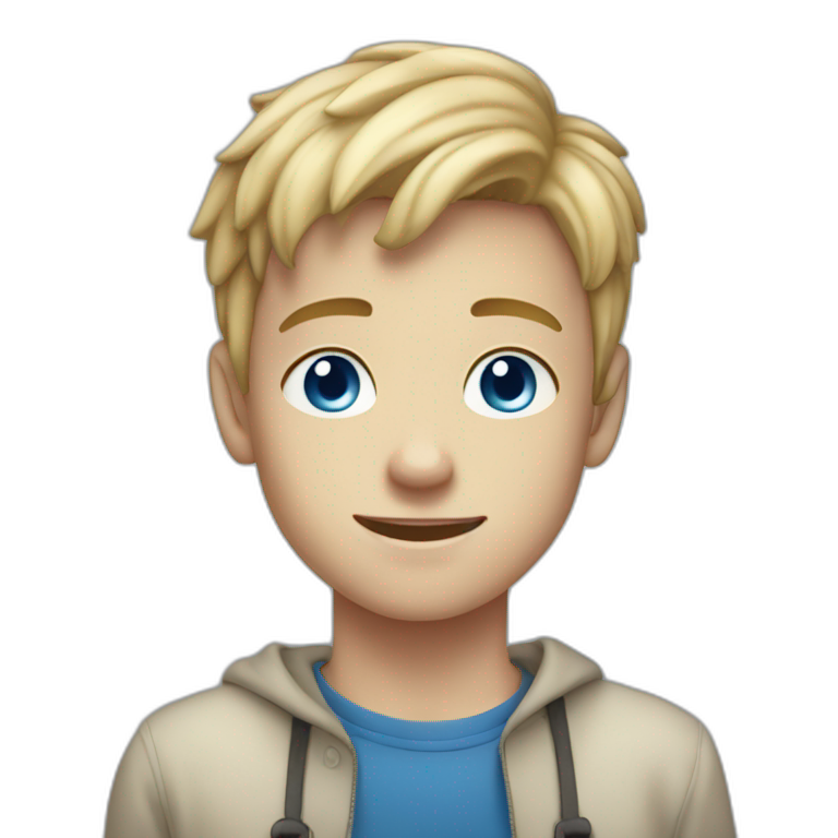 Dirty Blonde boy with freckles and blue eyes, in his teens emoji