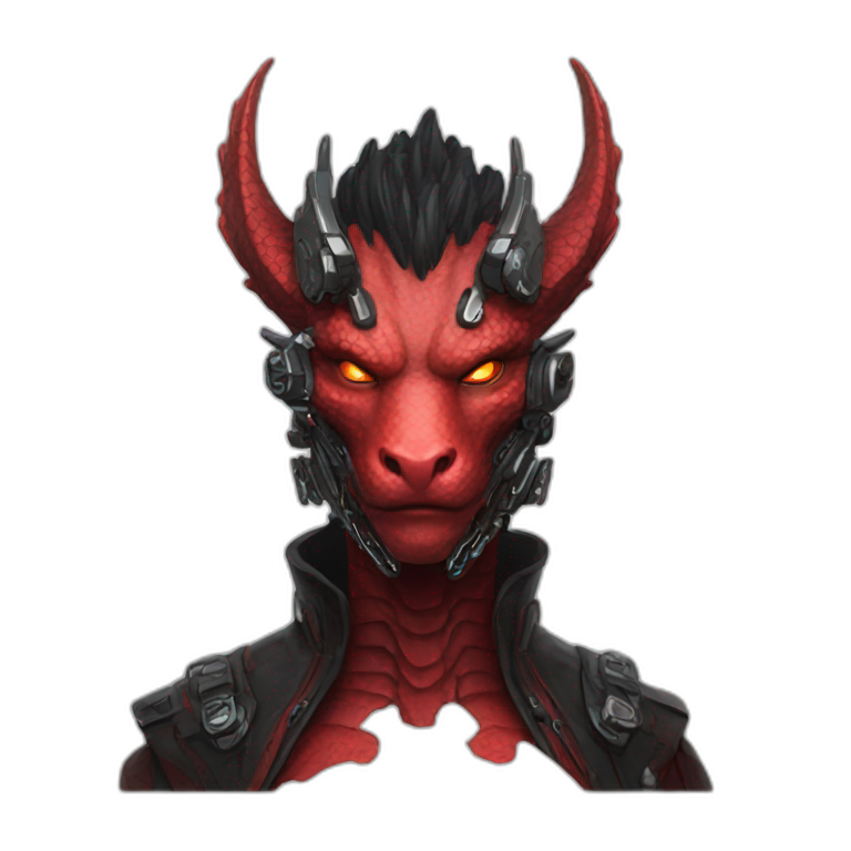 head Red dragon cyberpunk people emoji
