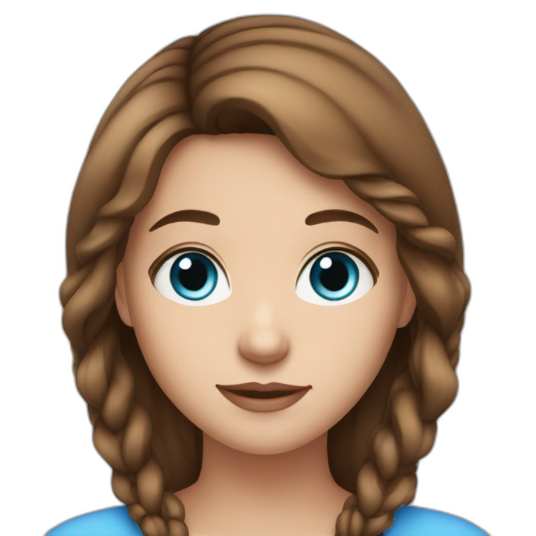 Pretty girl with blue eyes and brown hair emoji