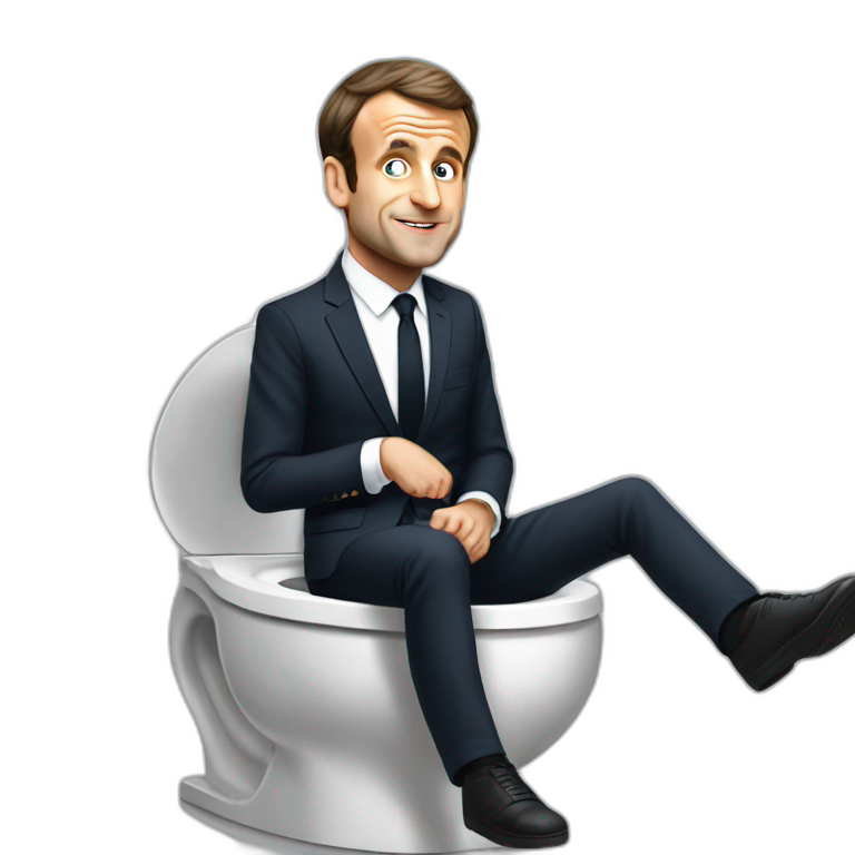 Emmanuel Macron on toilet emoji