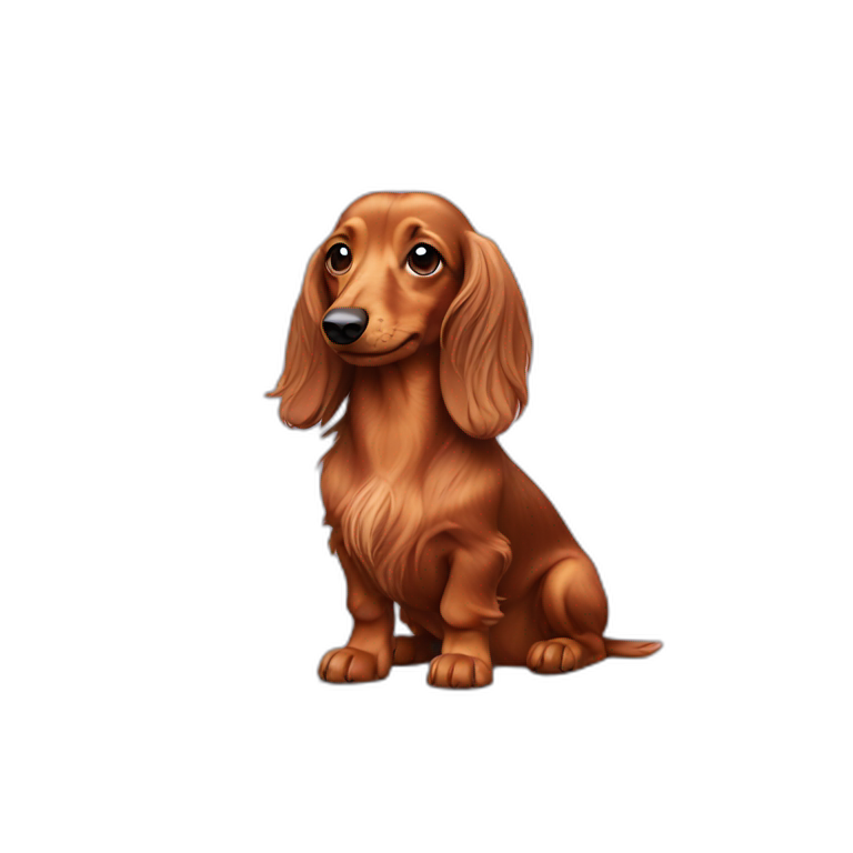 Long haired dachshund emoji