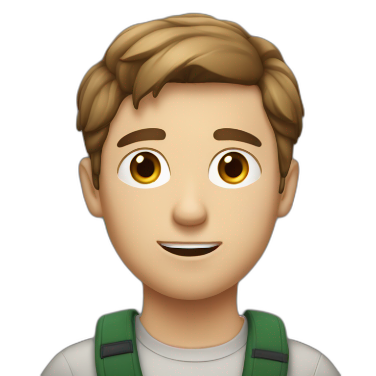 a white male student with very short brown hair is disturbed emoji