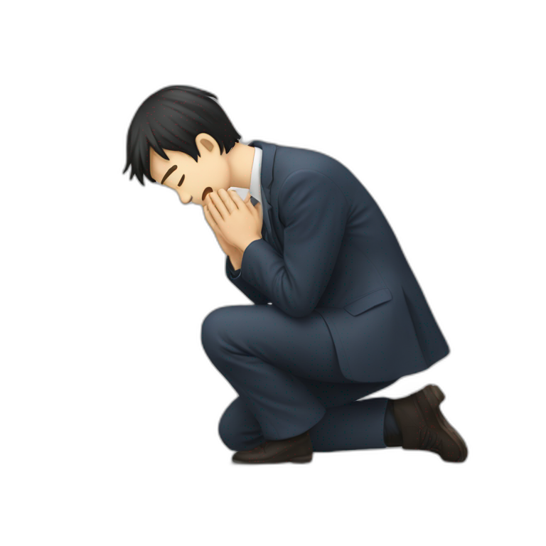 Man bowing thank you Japanese emoji