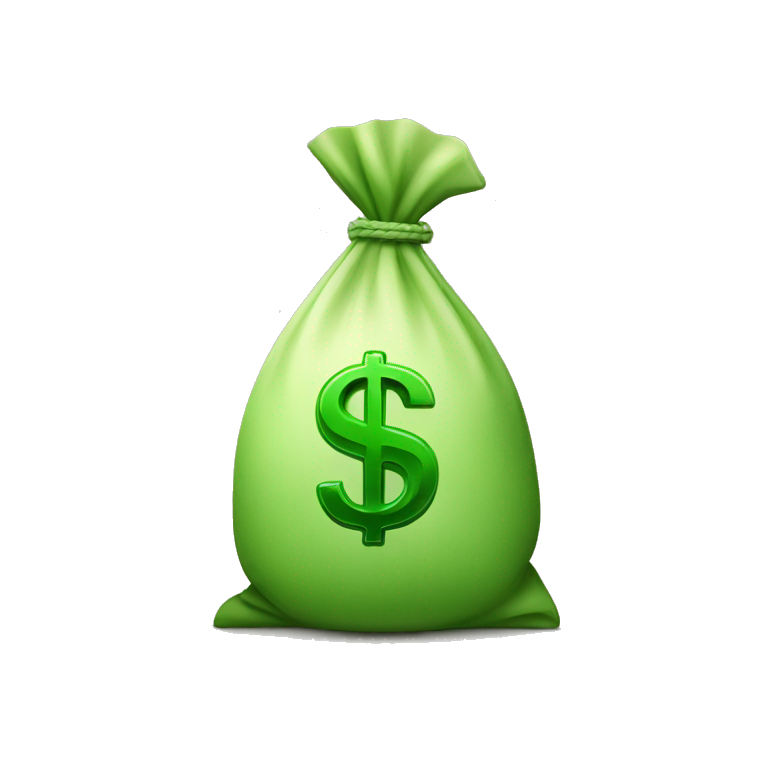 Money bag with green dollar sign emoji AI Emoji Generator