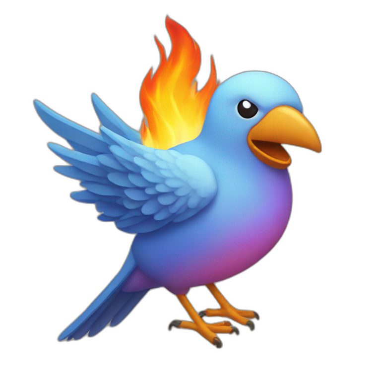 bird on fire emoji