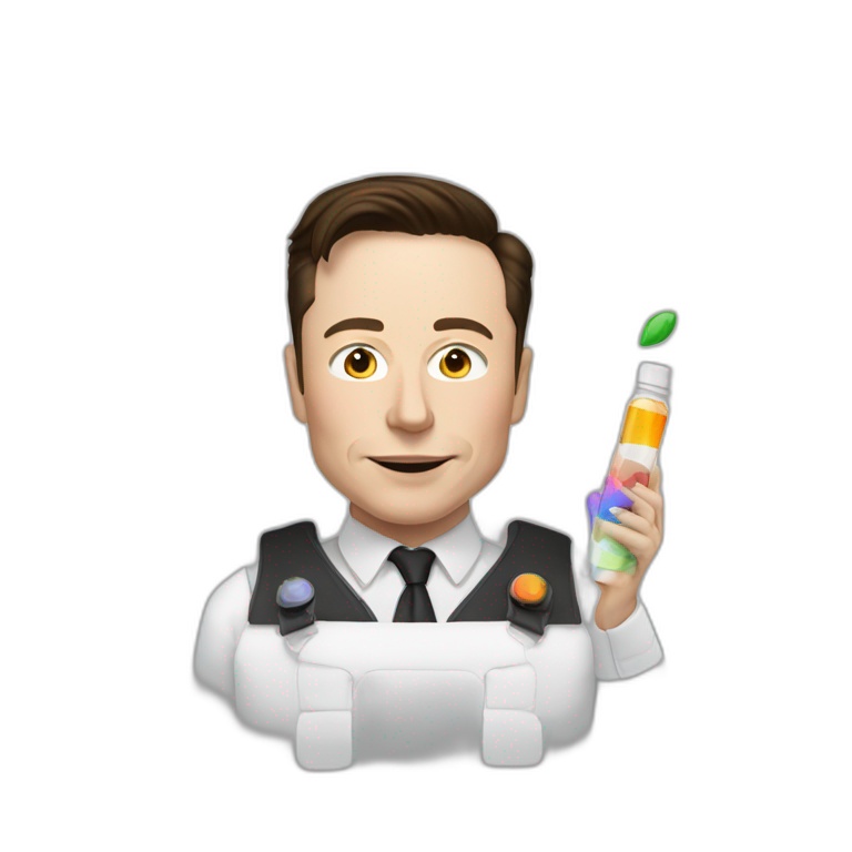 elon musk doing drugs, for educational purposes only, inclusiveness and positive, LGTBQ+ emoji