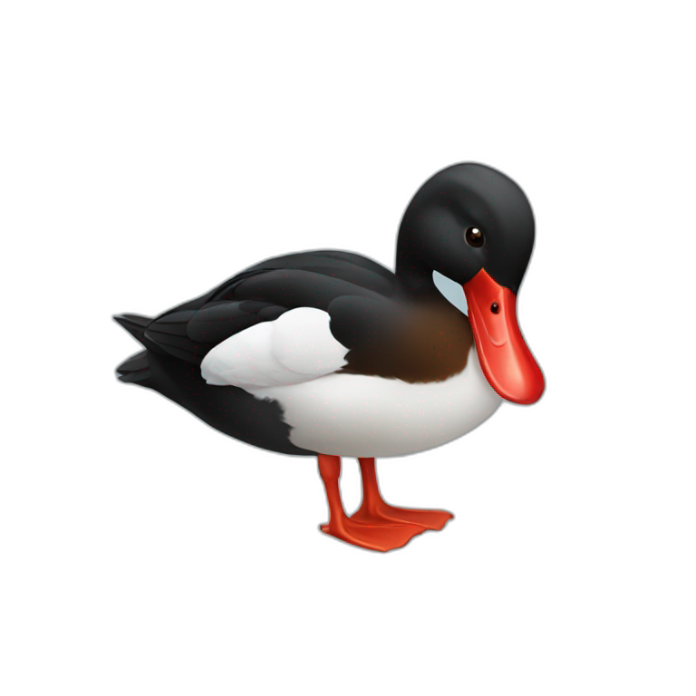 Black red duck emoji