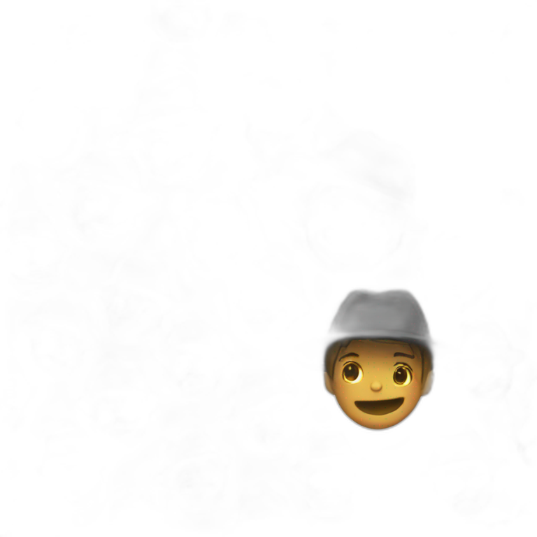 A boy with a hat and headphones in a rap style emoji
