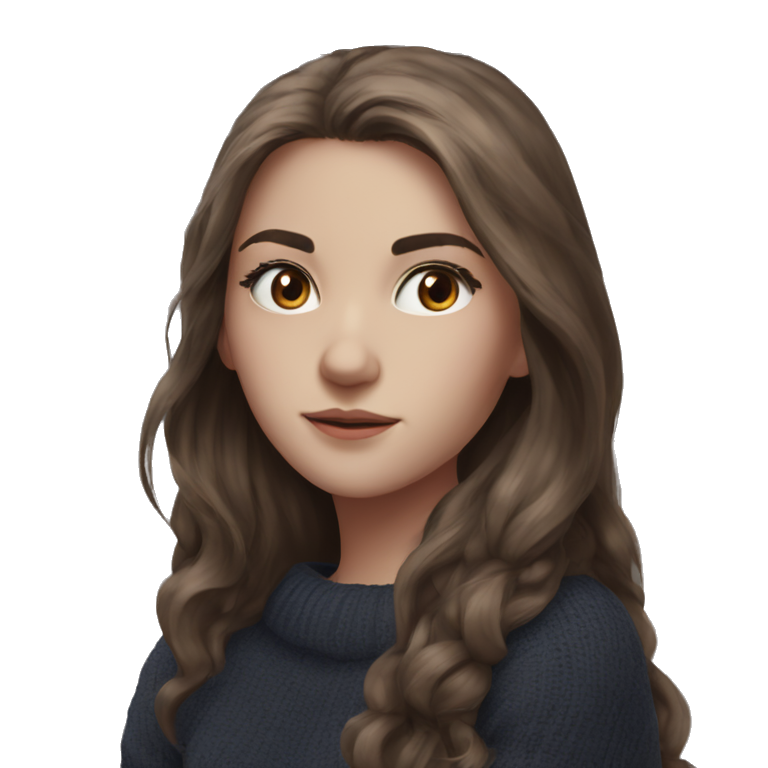 cozy brown-eyed girl portrait emoji