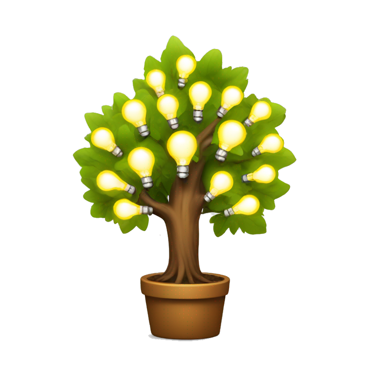 A tree with lightbulbs on it, symbol of creativity emoji