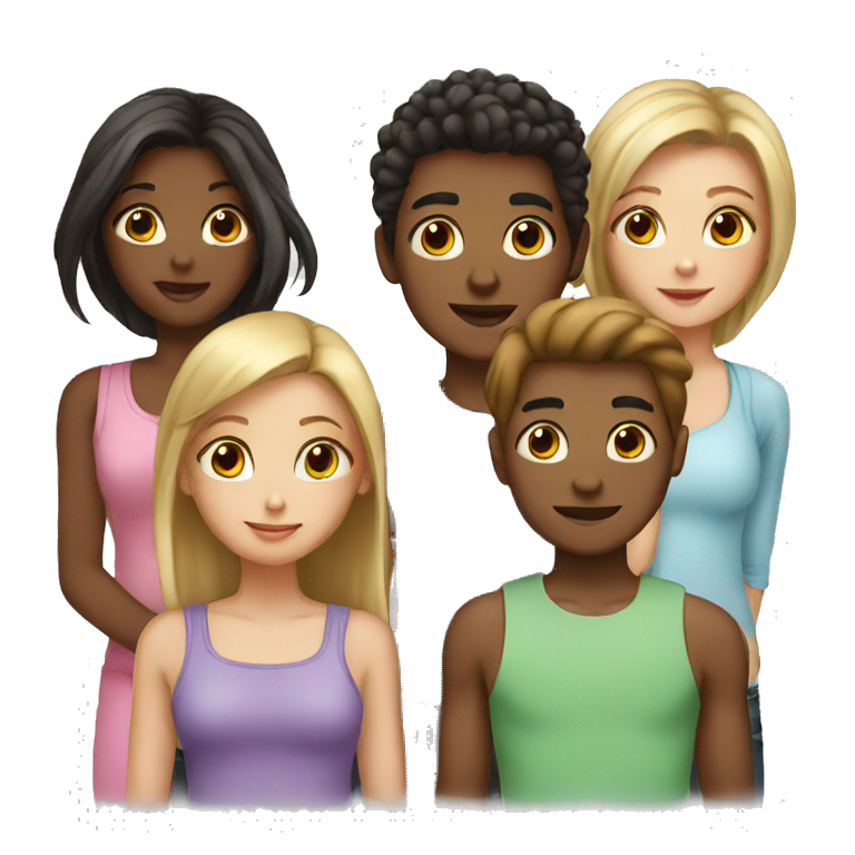 4 girls and a boy emoji