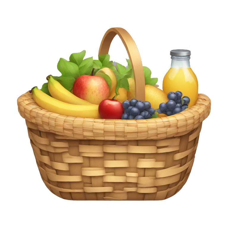 Picnic basket full of goods emoji