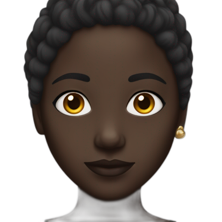 dark skin girl with septum and hidden  dark hair coloring emoji