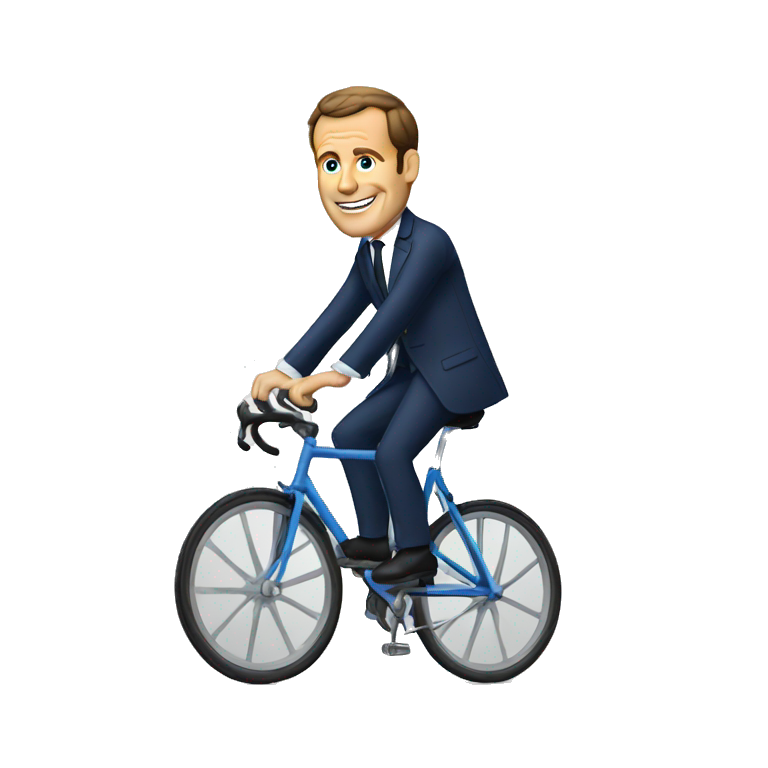 Macron sur le vélo emoji