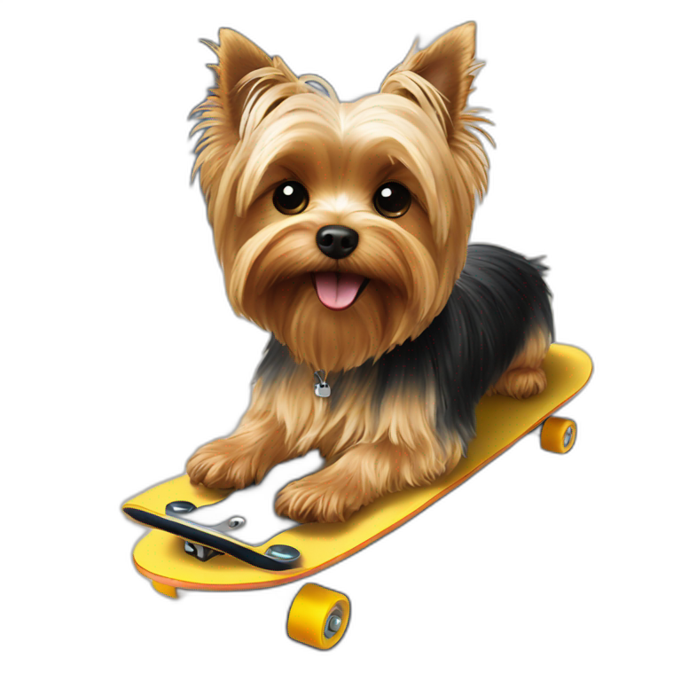 yorkie dog on skateboard emoji
