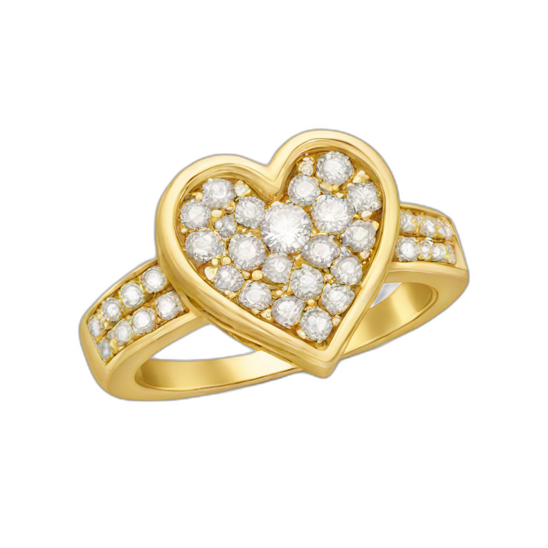 Diamond heart gold ring emoji