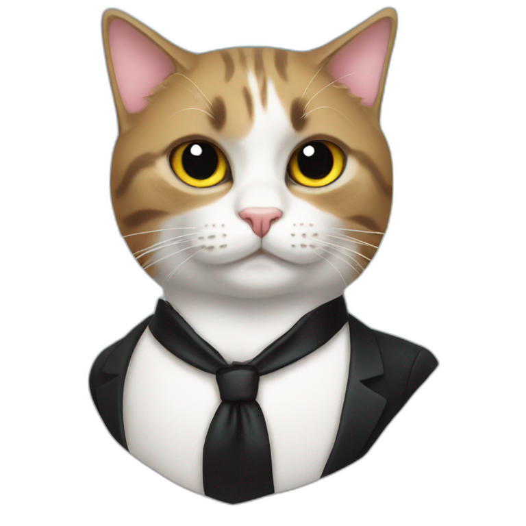 cat in tuxedo cool emoji