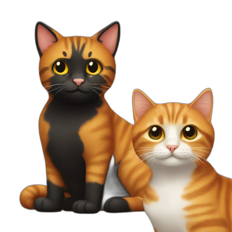 ginger cat and black cat emoji