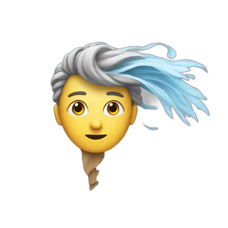 Wind comming out of a person emoji