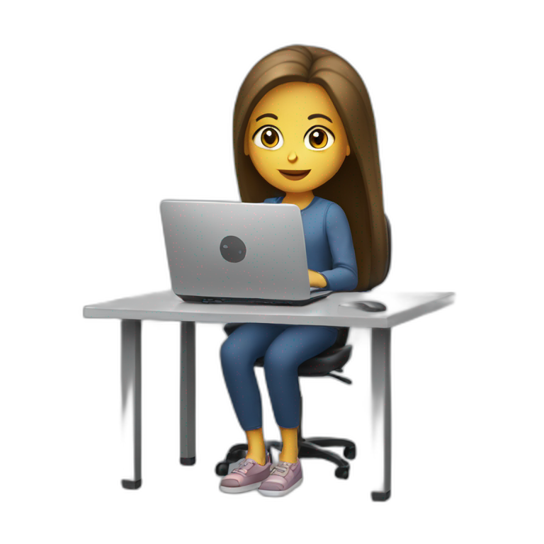 Girl with computer  emoji