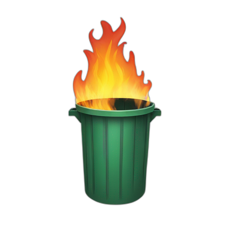 Trash bin on fire  emoji