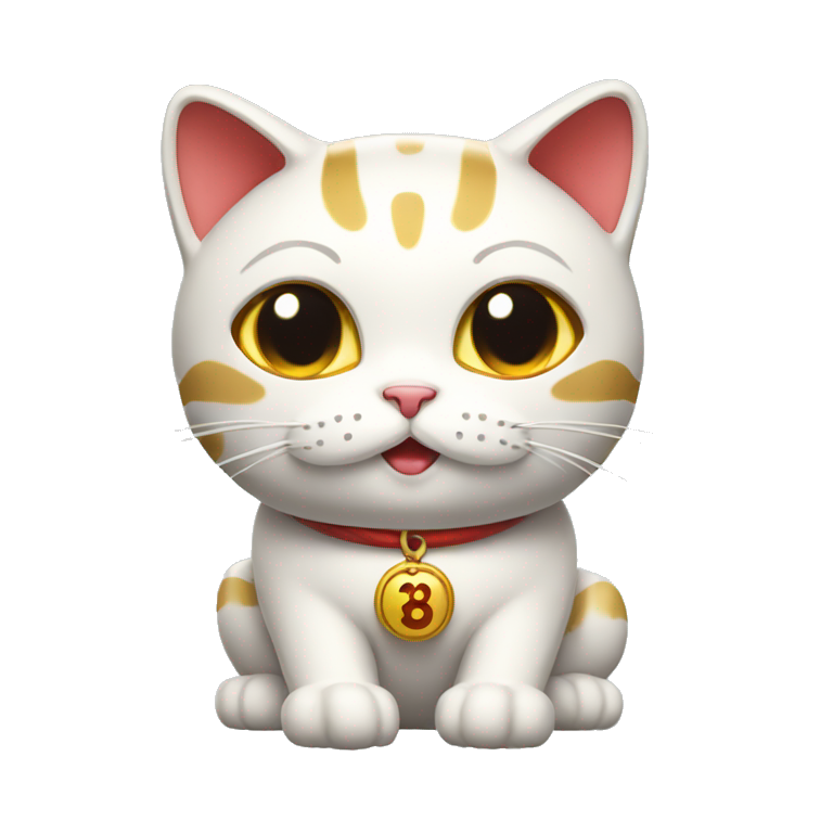lucky cat with the number thirteen emoji