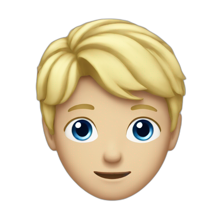 blonde teenage boy with blue eyes emoji