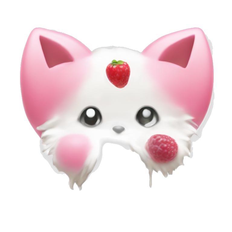 pink fruit on white background emoji