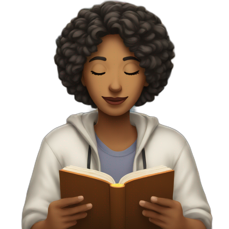una persona leyendo libros muy real emoji