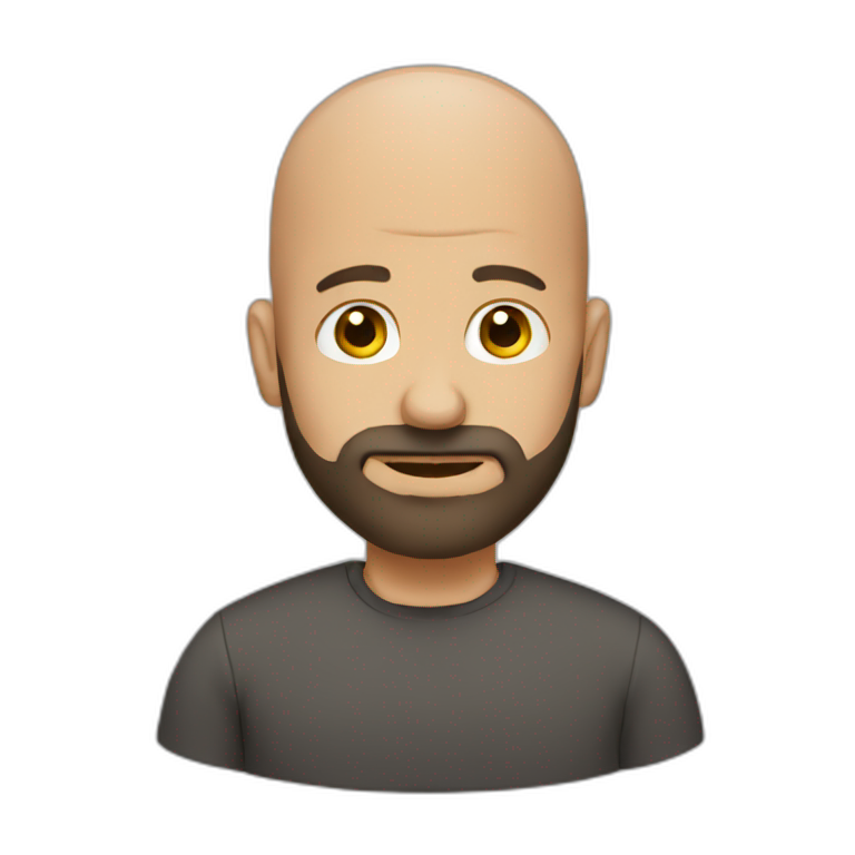 Bald guy with beard emoji
