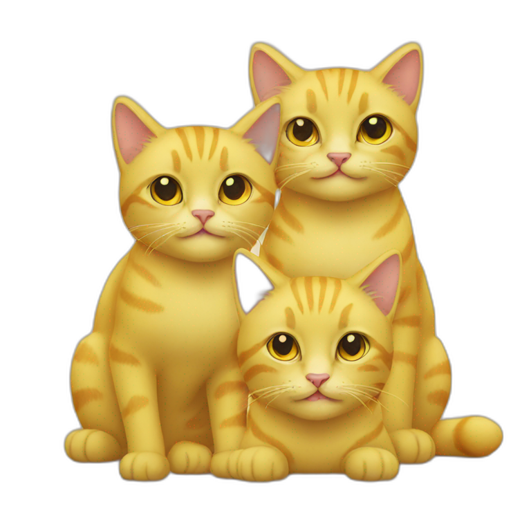 three yellow cats emoji