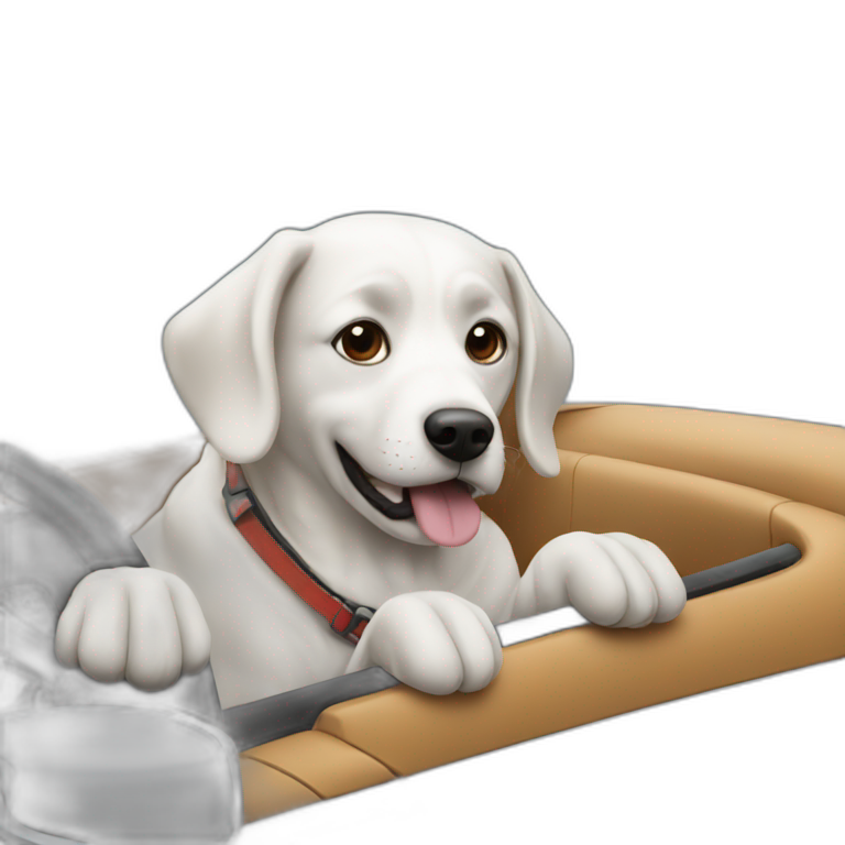 A dog driving the car emoji