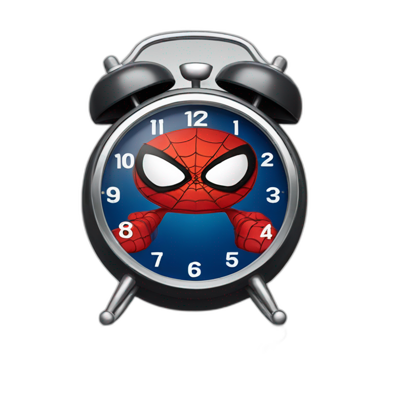 Spiderman alarm clock emoji