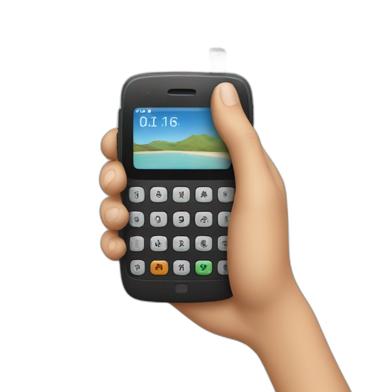 phone in left hand emoji