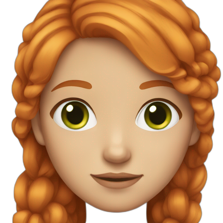 Girl with ginger hair and green eyes emoji