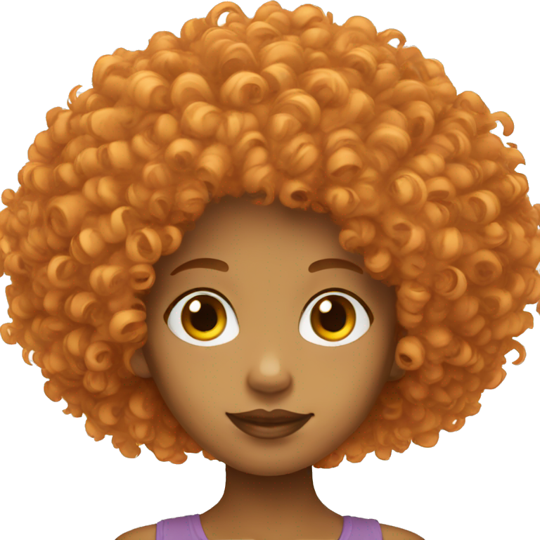 Orange afro, light skin, girl emoji