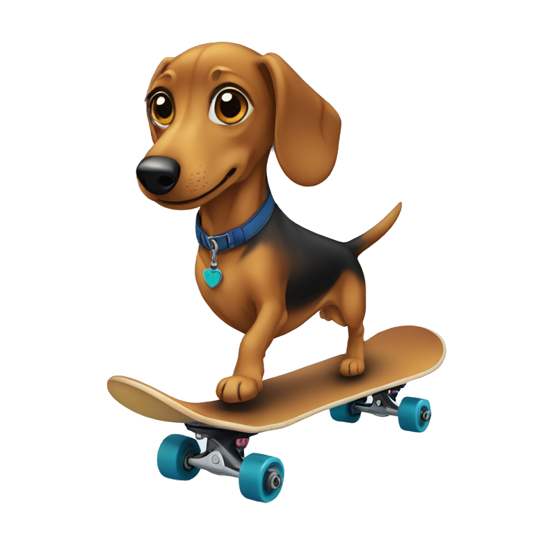 dashund skating emoji